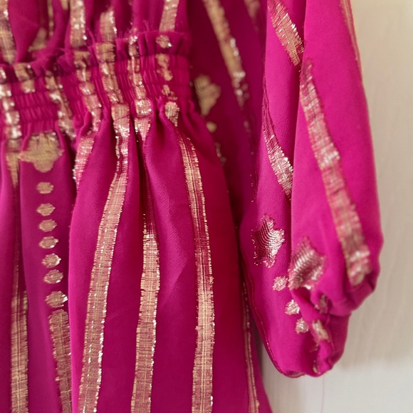 LoveShackFancy Mini Popover Dress Pink Gold Star Very Berry 2/3T Girls NWT - Picture 11 of 16